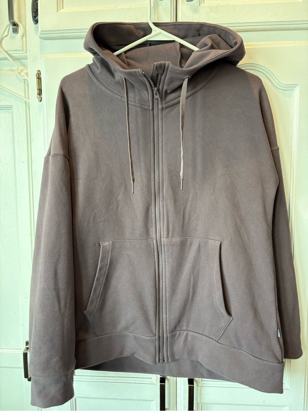 Mondetta Women's Zip-Up Hoodie - Taupe Gray Performance Fleece